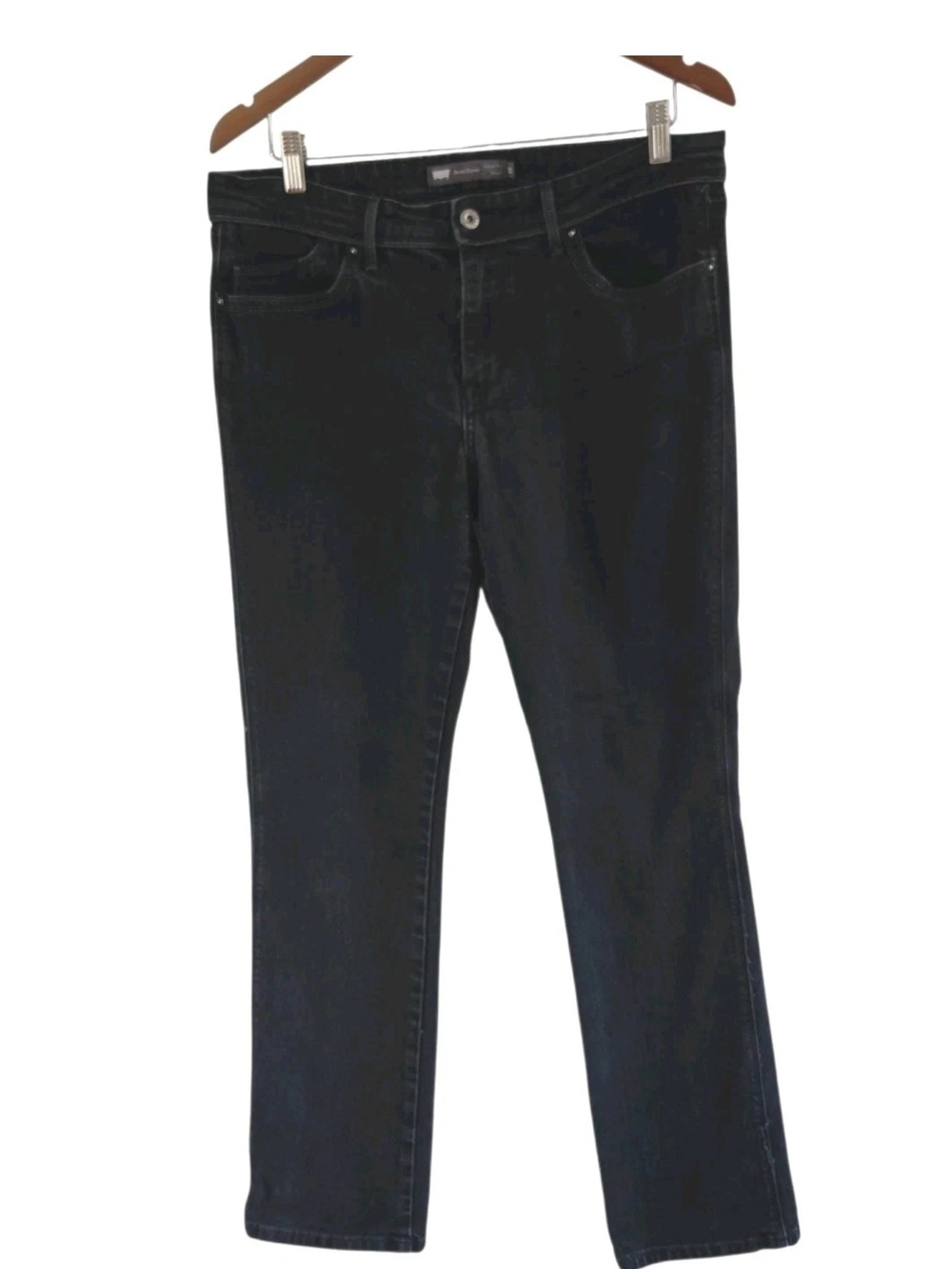 Grane Stretch Flare Dark Wash Jeans Size 13 Juniors Long Embroidered Pockets